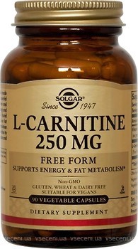 Фото Solgar L-Carnitine 250 mg 90 капсул