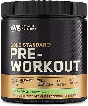 Фото Optimum Nutrition Gold Standard Pre-Workout 300 г Green Apple