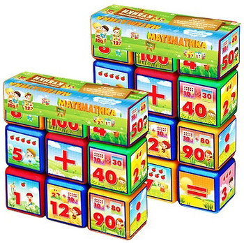 Фото M-Toys Кубики цветные Математика 12 шт (130131)