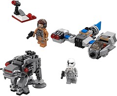 Фото LEGO Star Wars Микроистребитель летающий мотоцикл против Ходуна Первого Ордена (75195)