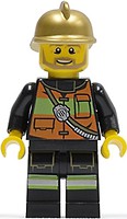 Фото LEGO City Fire Chief - Reflective Stripes with Pockets and Shoulder Strap Gold Fire Helmet (cty0345)