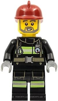 Фото LEGO City Firefighter - Male, Dark Red Fire Helmet (cty0381)