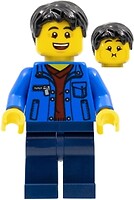 Фото LEGO City Man - Black Hair, Blue Jacket, Dark Red Shirt (hol184)