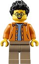Фото LEGO City Man - Black Spiky Hair, Glasses, Orange Jacket (hol185)