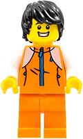 Фото LEGO City Man - Orange Tracksuit, Black Hair (hol267)