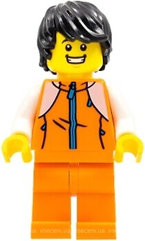 Фото LEGO City Man - Orange Tracksuit, Black Hair (hol267)