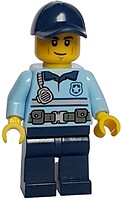 Фото LEGO City Police Officer - Male, Bright Light Blue Shirt with Silver Stripe (cty1373)