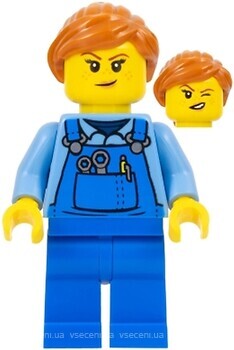 Фото LEGO City Janitor - Female, Medium Blue Shirt and Blue Overalls (cty1348)