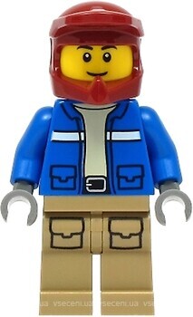Фото LEGO City Wildlife Rescue Explorer - Male, Blue Jacket, Dark Red Helmet (cty1295)