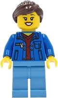 Фото LEGO City Woman - Blue Jacket over Dark Red V-Neck Sweater (twn409)