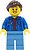 Фото LEGO City Woman - Blue Jacket over Dark Red V-Neck Sweater (twn409)