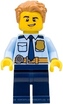 Фото LEGO City Police Officer - Male, Shirt with Dark Blue Tie and Gold Badge (cty1158)