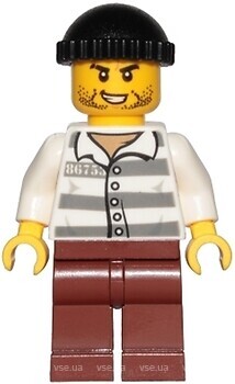 Фото LEGO City Jail Prisoner 86753 - Male, Reddish Brown Legs, Beard Stubble (cty1156)