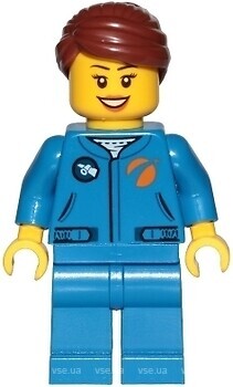 Фото LEGO City Astronaut - Female, Blue Jumpsuit, Reddish Brown Hair (cty1036)
