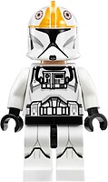 Фото LEGO Star Wars Clone Trooper Pilot (Phase 1) - Bright Light Orange Markings, Printed Legs, Scowl (sw0609)