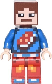 Фото LEGO Minecraft Skin 7 - Pixelated, Blue Shirt with Porkchop Icon (min040)