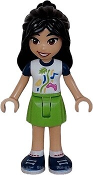 Фото LEGO Friends Liann - White Shirt with Dark Blue Short Sleeves (frnd631)