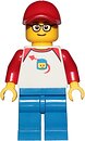 Фото LEGO City Man - Classic Space Shirt with Red Sleeves, Blue Legs, Red Cap (trn247)