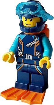 Фото LEGO City Arctic Explorer Diver - Male, Orange Air Tanks and Flippers (cty1639)