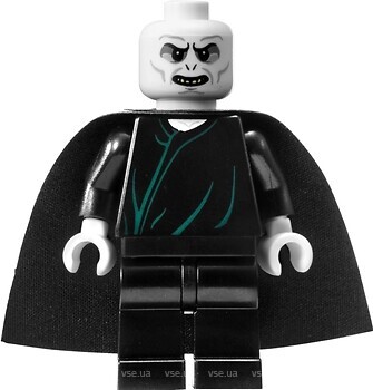 Фото LEGO Harry Potter Lord Voldemort - White Head, Black Cape, Dark Green Robe Lines (hp098)