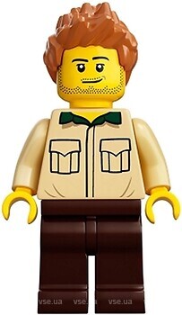 Фото LEGO Ideas Dad - Stubble, Dark Green Collar, Medium Nougat Hair (idea052)