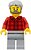 Фото LEGO City Man - Red Plaid Flannel Shirt, Light Bluish Gray Hair, Beard (twn387)