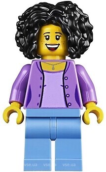 Фото LEGO City Woman - Bushy Black Hair, Medium Lavender Jacket, Lavender Shirt (twn385)