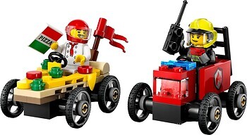 Фото LEGO City «Пицца-авто против пожарной машины» Набор гонок (60458)