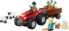 Фото LEGO City Красный фермерский трактор с прицепом и овцами (60461)