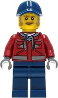 Фото LEGO City Truck Driver - Male, Dark Red Hooded Sweatshirt, Dark Blue Legs, Dark Blue Cap (cty1284)