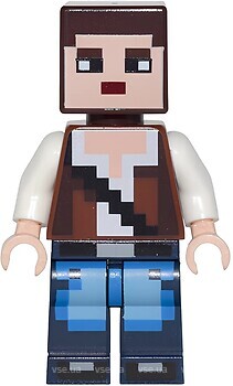 Фото LEGO Minecraft Skin 3 - Pixelated, Reddish Brown Vest with Strap and Blue Jeans (min036)