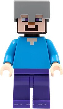 Фото LEGO Minecraft Steve - Flat Silver Helmet (min016)
