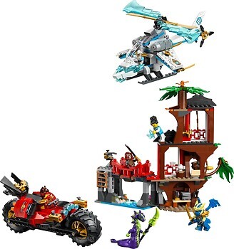 Фото LEGO Ninjago Автомобильная битва ниндзя возле дома на дереве (71857)