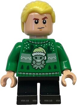 Фото LEGO Harry Potter Draco Malfoy - Green Holiday Sweater, Black Short Legs (hp591)