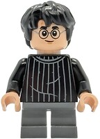 Фото LEGO Harry Potter Harry Potter - Black Striped Sweater, Dark Bluish Gray Short Legs (hp538)
