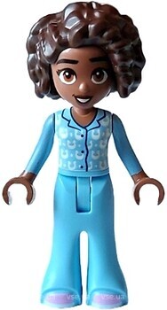 Фото LEGO Friends Aliya - Bright Light Blue Pajamas, Top with White Horseshoes and Dots (frnd602)