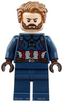 Фото LEGO Super Heroes Captain America - Dark Brown Belt, Harness, Dark Brown Hands, Hair (sh0495)