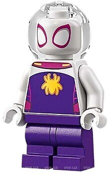 Фото LEGO Super Heroes Ghost-Spider (Gwen Stacy) - Trans-Clear Fishbowl Helmet, Yellow Spider Logo (sh0863)
