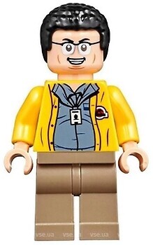 Фото LEGO Jurassic World Dennis Nedry - Jurassic Park Logo on Back (jw059)