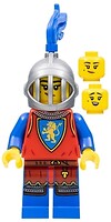 Фото LEGO Castle Lion Knight - Female, Flat Silver Helmet with Fixed Grille, Blue Plume (cas567)