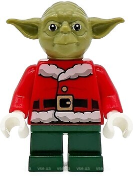 Фото LEGO Star Wars Yoda - Olive Green, Red Santa Jacket, Dark Green Short Legs (sw1071)