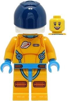 Фото LEGO City Lunar Space Station Astronaut - Female, Bright Light Orange and Dark Azure Suit, Dark Blue Visor (cty1420)