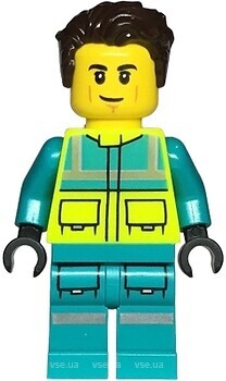 Фото LEGO City Paramedic - Male, Dark Turquoise and Neon Yellow Safety Vest (cty1724)