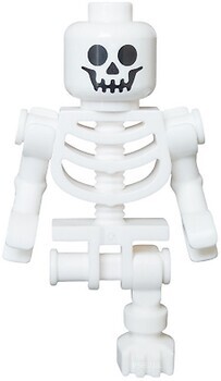 Фото LEGO Ideas Skeleton - Standard Skull, Bent Arms Horizontal Grip, Single Leg (bdp169)