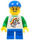 Фото LEGO City Classic Space Minifigure Floating Pattern, Blue Short Legs, Blue Short Bill Cap (twn224)