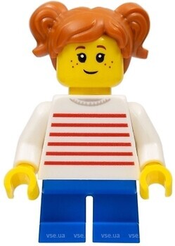 Фото LEGO City Child - Girl, White Sweater with Red Horizontal Stripes, Freckles (twn427)