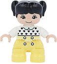 Фото LEGO Duplo Child Girl - Bright Light Yellow Legs, White Top with Black Hearts, Light Nougat Skin (47205pb079)
