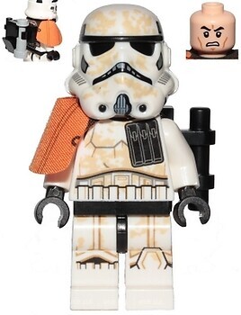 Фото LEGO Star Wars Sandtrooper Squad Leader (Captain) - Dual Molded Helmet, Ammo Pouch, Dirt Stains, Backpack (sw0992)