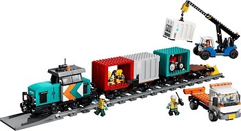 Фото LEGO City Портовый грузовой поезд с краном и грузовиком (60509)