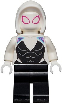 Фото LEGO Super Heroes Ghost-Spider / Spider-Gwen (Gwen Stacy) - Black Legs, White Basic Smooth Hood, White Hands (sh0682)
